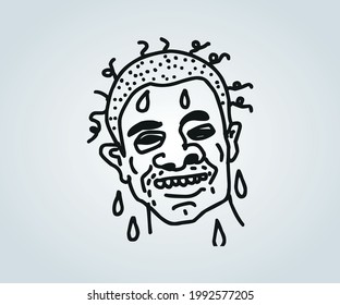 horror abstract face and character for illustrations on halloween