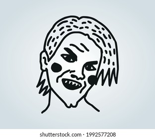 rostro y personaje abstracto de horror para ilustraciones de halloween