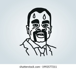 horror abstract face and character for illustrations on halloween