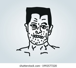 horror abstract face and character for illustrations on halloween