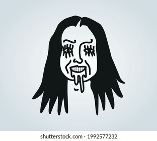 rostro y personaje abstracto de horror para ilustraciones de halloween