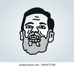 rostro y personaje abstracto de horror para ilustraciones de halloween