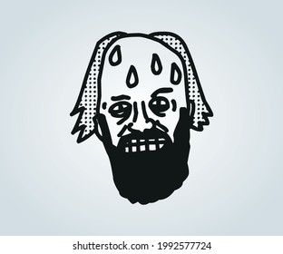 horror abstract face and character for illustrations on halloween