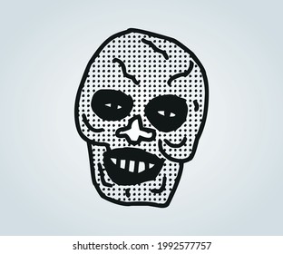 horror abstract face and character for illustrations on halloween