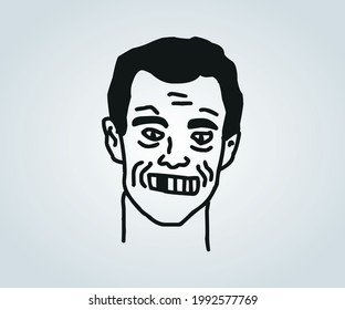horror abstract face and character for illustrations on halloween