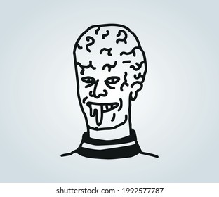 horror abstract face and character for illustrations on halloween
