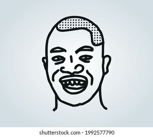 horror abstract face and character for illustrations on halloween