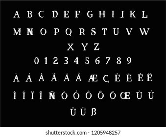 Horror alphabet - stylized vector font