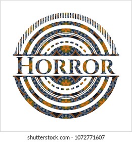 Horror arabesque badge. arabic decoration.