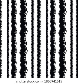Horror art style horrible seamless pattern, vector background. Tangled roots or gut biological life form weird endless illustration. Usable for fabric, wallpaper, wrapping, web and print.
