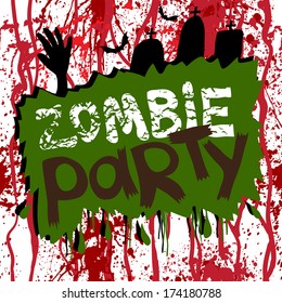Horror background with dripping blood. Seamless pattern.Halloween zombie party poster design