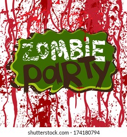 Horror background with dripping blood. Seamless pattern.Halloween zombie party poster design