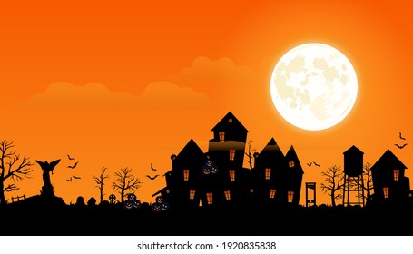 Horror Background Horror Village Vector Illustration Stock Vector ...