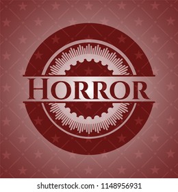 Horror badge with red background