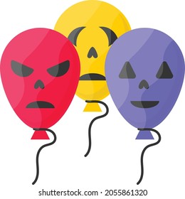 Horror Balloon bouquets Concept,  Balloon Garland frightful Decoration Vector Icon Design, Halloween costume Symbol, Holiday Celebrations Sign, Saints Eve festivals Stock illustration