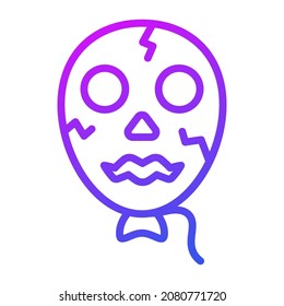 horror balloon vector outline icon.