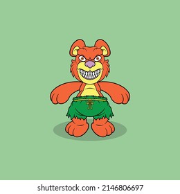 Horror Bear Doll Cartoon For Commercial Use