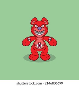 Horror Bear Doll Cartoon For Commercial Use