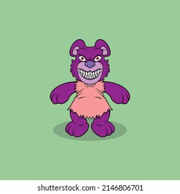 Horror Bear Doll Cartoon For Commercial Use