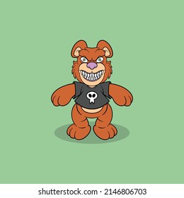 Horror Bear Doll Cartoon For Commercial Use