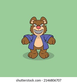 Horror Bear Doll Cartoon For Commercial Use