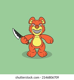 Horror Bear Doll Cartoon For Commercial Use