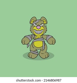 Horror Bear Doll Cartoon For Commercial Use