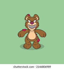 Horror Bear Doll Cartoon For Commercial Use