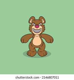 Horror Bear Doll Cartoon For Commercial Use