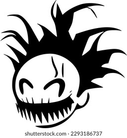 Horror - Black and White Isolated Icon - Vector illustration