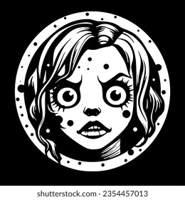 Horror | Black and White Vector illustration