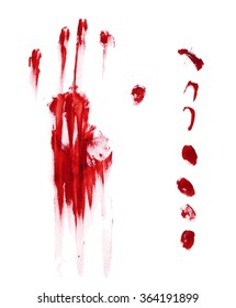 Horror Blood Hand And Finger Print.