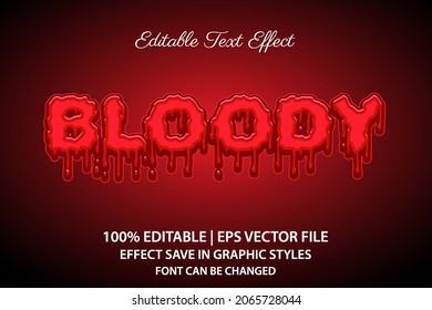 Horror Bloody Editable Text Effect 3d Style