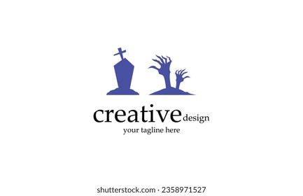 Horror blue icon creative design 