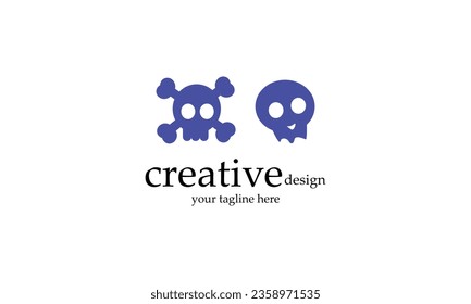 Horror blue icon creative design 