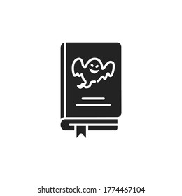 Horror Book Black Glyph Icon. A Genre Of Speculative Fiction Which Is Intended To Scare. Pictogram For Web Page, Mobile App, Promo. UI UX GUI Design Element