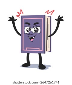 Horror book cute cartoon character