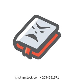 Icono del vector del libro de horror Icono ilustración de dibujos animados.