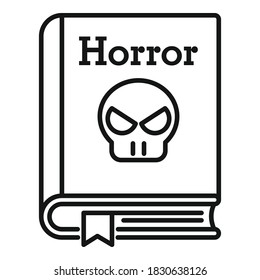 Horror book icon. Outline horror book vector icon for web design isolated on white background