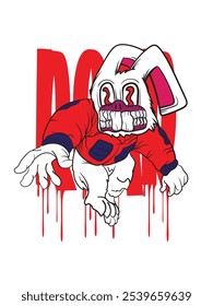 horror bunny  illustration with japanese style for kaijune event