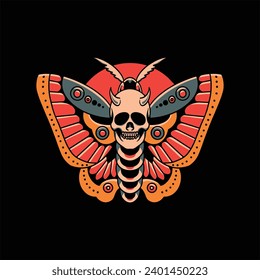 Horrorschmetterling-Tattoo-Vektordesign