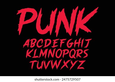 horror cartoon alphabet design. freestyle typography 