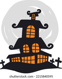 horror castle ghost house vector design