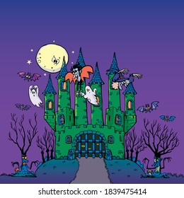 horror castle for Halloween night 