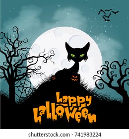 Horror Cat for Halloween background