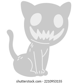 Ilustración de icono plano del vector Halloween de horror Cat