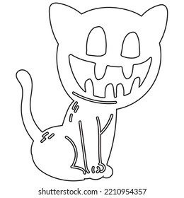 Horror Cat Halloween Vektorgrafik-Symbolillustration