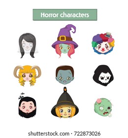 Horror character icons