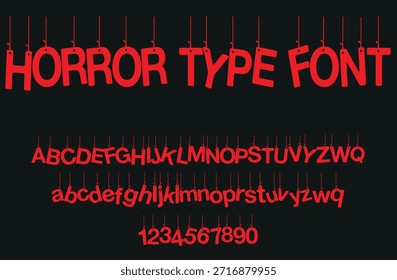 Horror letras oscuras tatuaje tipo de Vector fuente. estilo grunge Y2k tipo de fuente con gótico pank rock y signos de estilo de sangre y símbolos. aterrador tatuaje fuente Vector icono	
