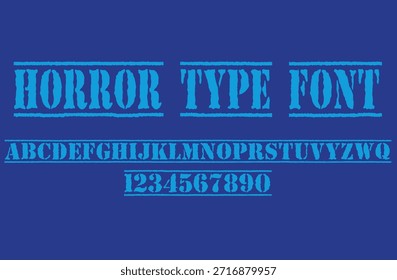 Horror letras oscuras tatuaje tipo de Vector fuente. estilo grunge Y2k tipo de fuente con gótico pank rock y signos de estilo de sangre y símbolos. aterrador tatuaje fuente Vector icono	